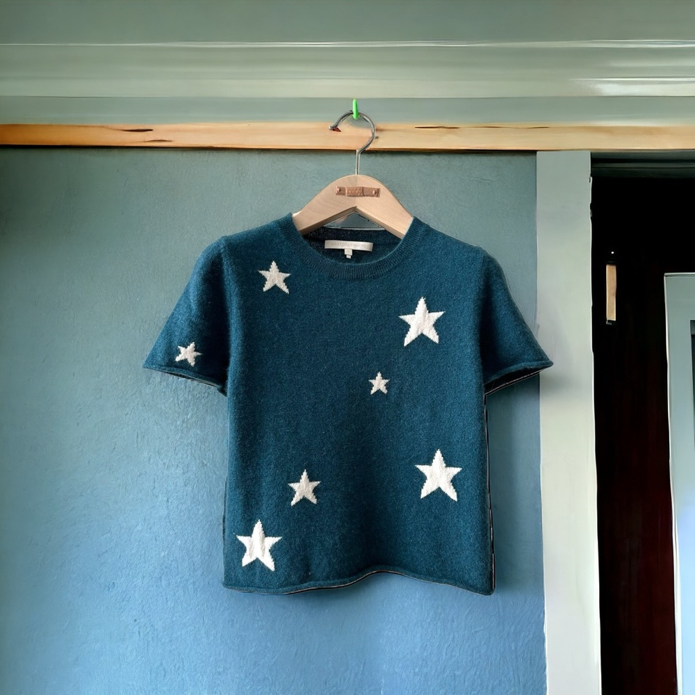 Star Patterned Blue Sweater